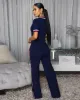 Jameson Navy-Blue Stripes ULTRA-LUXE Knit Pants Set (9/2025) sold by Chic Couture