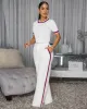 Jameson Off-White Stripes ULTRA-LUXE Knit Pants Set sold by Chic Couture