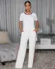 Jameson Off-White Stripes ULTRA-LUXE Knit Pants Set sold by Chic Couture