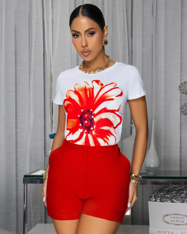 Serafina Red Shorts sold by Chic Couture