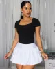 Gabby White Bubble Ultra Mini Skort sold by Chic Couture