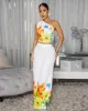 Abora White Multi-Color Floral Print Pants Set sold by Chic Couture