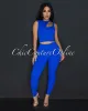 Vina Blue Key-Hole Ribbed Sculption Top & Leggings Set sold by Chic Couture