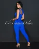 Vina Blue Key-Hole Ribbed Sculption Top & Leggings Set sold by Chic Couture