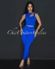 Vina Blue Key-Hole Ribbed Sculption Top & Leggings Set sold by Chic Couture