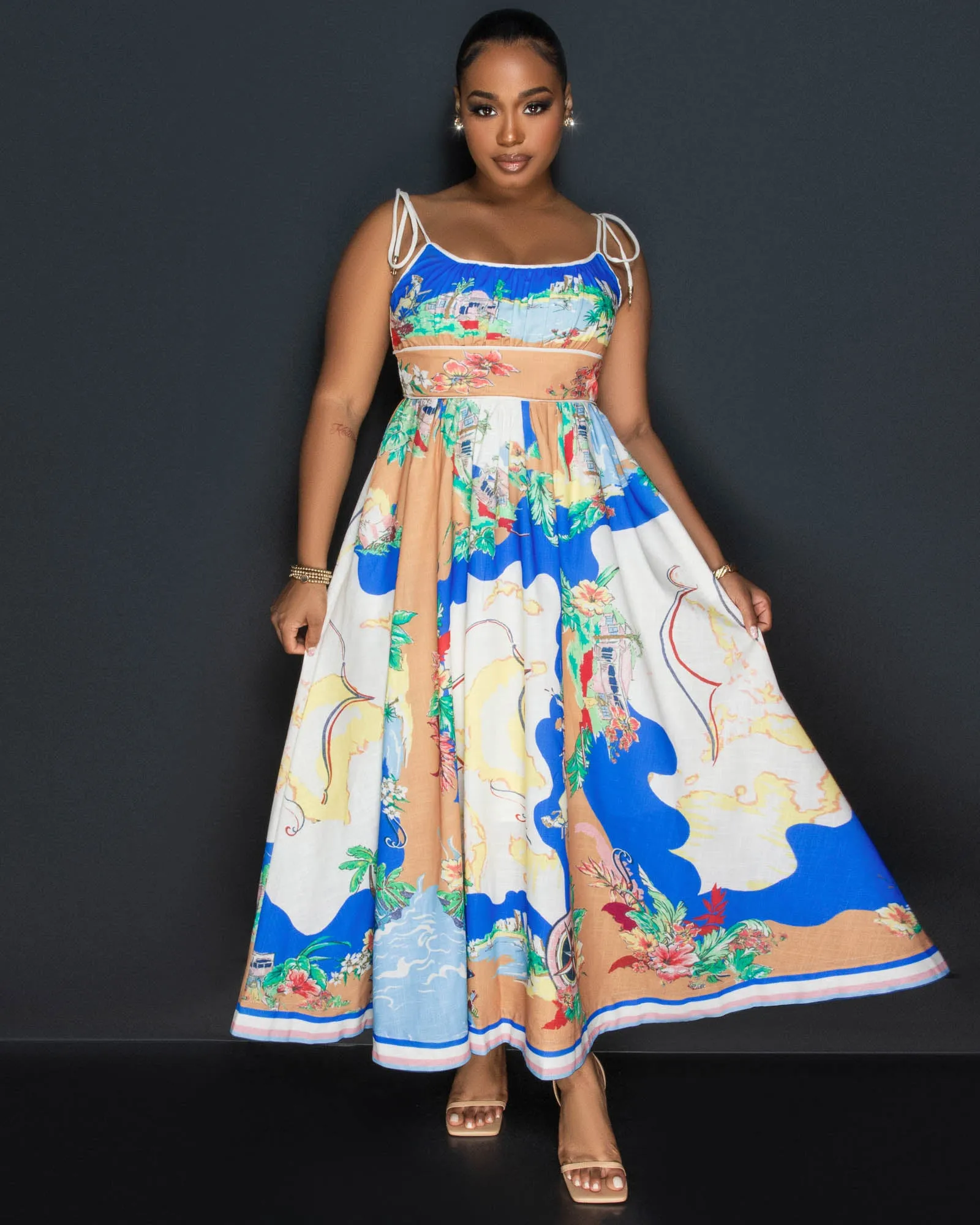 *Mathews Multi-Color Print Maxi Dress sold by Chic Couture product image thumbnail 2