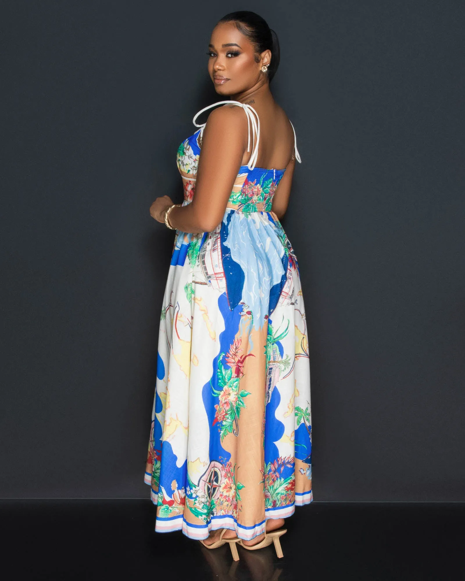 *Mathews Multi-Color Print Maxi Dress sold by Chic Couture product image thumbnail 3