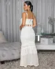 Avaya Ivory Tassel Crop Top & Skirt Set sold by Chic Couture