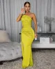 Freida Chartreuse Ruched Cut-Out Maxi Dress sold by Chic Couture