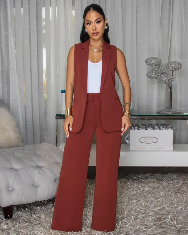 Armani Brown Vest & Pants Set sold by Chic Couture