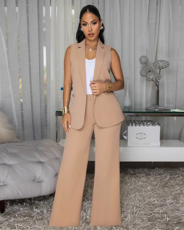 Armani Nude Vest & Pants Set sold by Chic Couture