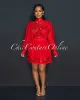*Sonya Red Crochet See-Though Blouse & Ruffle Skirt Set sold by Chic Couture
