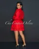 *Sonya Red Crochet See-Though Blouse & Ruffle Skirt Set sold by Chic Couture