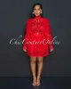 *Sonya Red Crochet See-Though Blouse & Ruffle Skirt Set sold by Chic Couture