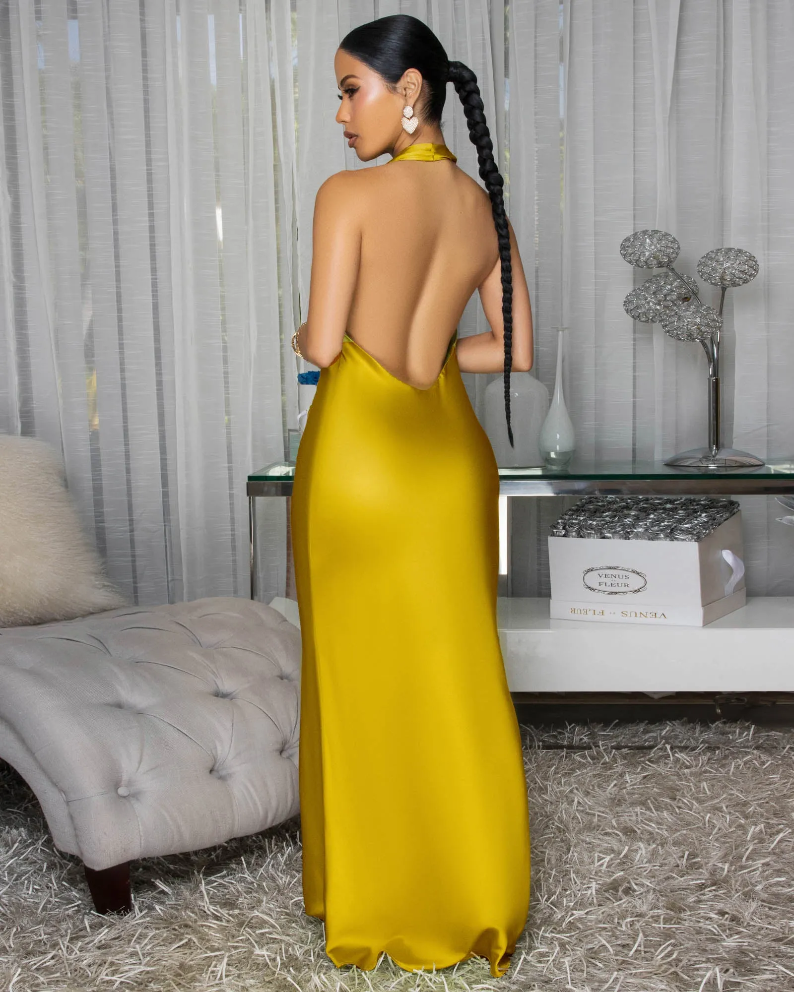 Dahlia Moss Draped Halter Maxi Dress (9/3/25) sold by Chic Couture product image thumbnail 4