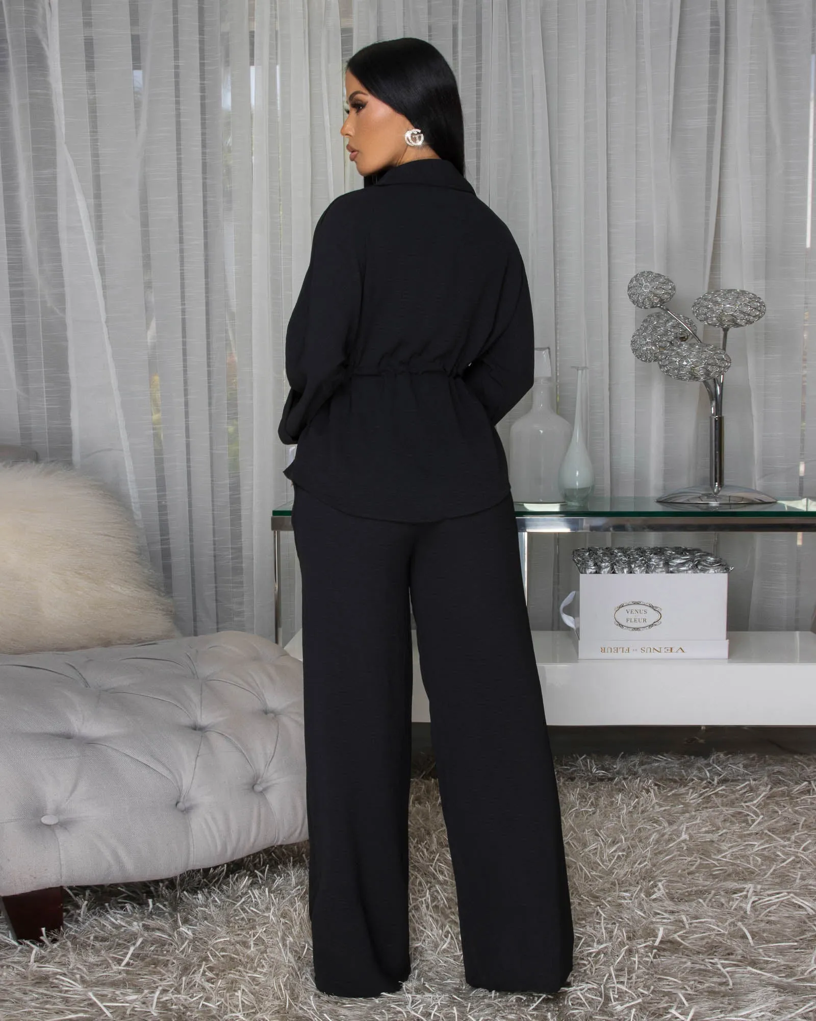 Letitia Black Shirt & Pants Set sold by Chic Couture product image thumbnail 4