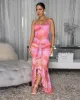 Labelle Pink Multi-Color Mesh Maxi Dress sold by Chic Couture