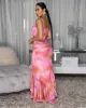 Labelle Pink Multi-Color Mesh Maxi Dress sold by Chic Couture