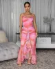 Labelle Pink Multi-Color Mesh Maxi Dress sold by Chic Couture