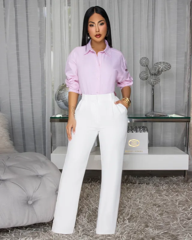 Kenny Off White Pants sold by Chic Couture