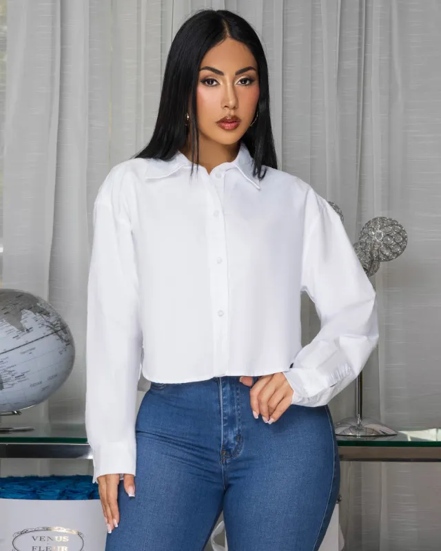 Joh White Crop Shirt sold by Chic Couture