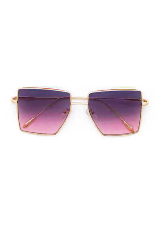 Jaxyn Purple Gradient Square Lens Iconic Sunglasses sold by Chic Couture