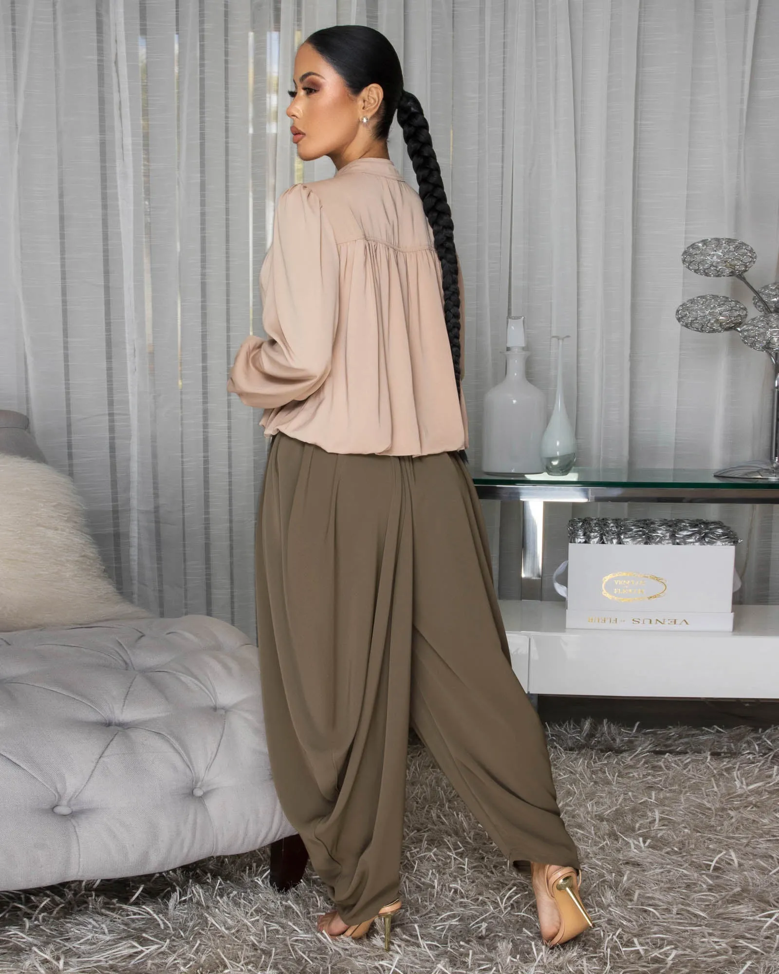 Odona Nude Woven Bubble LUXE Blouse sold by Chic Couture product image thumbnail 5