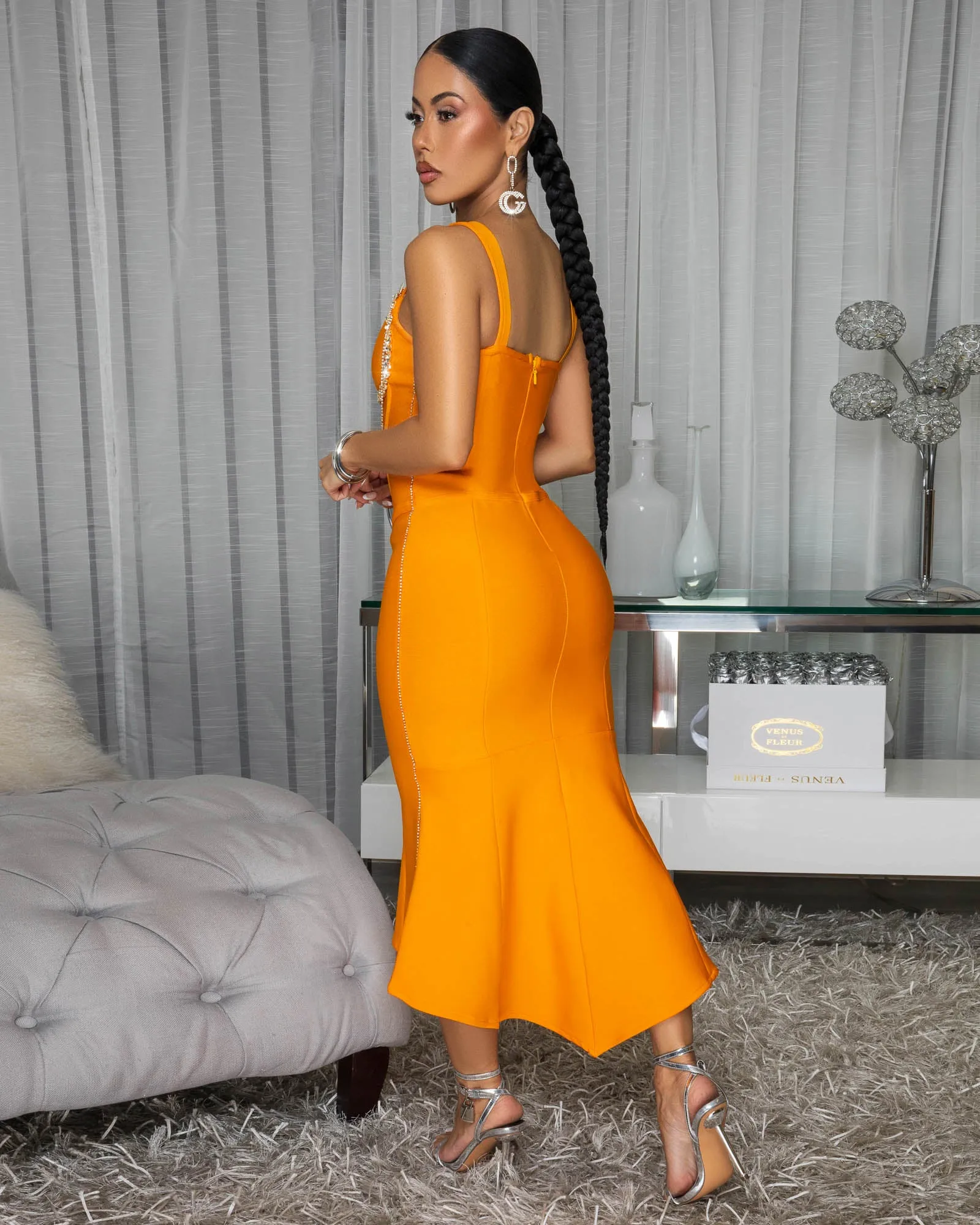 Tallane Tangerine Bandage Midi Dress sold by Chic Couture product image thumbnail 4