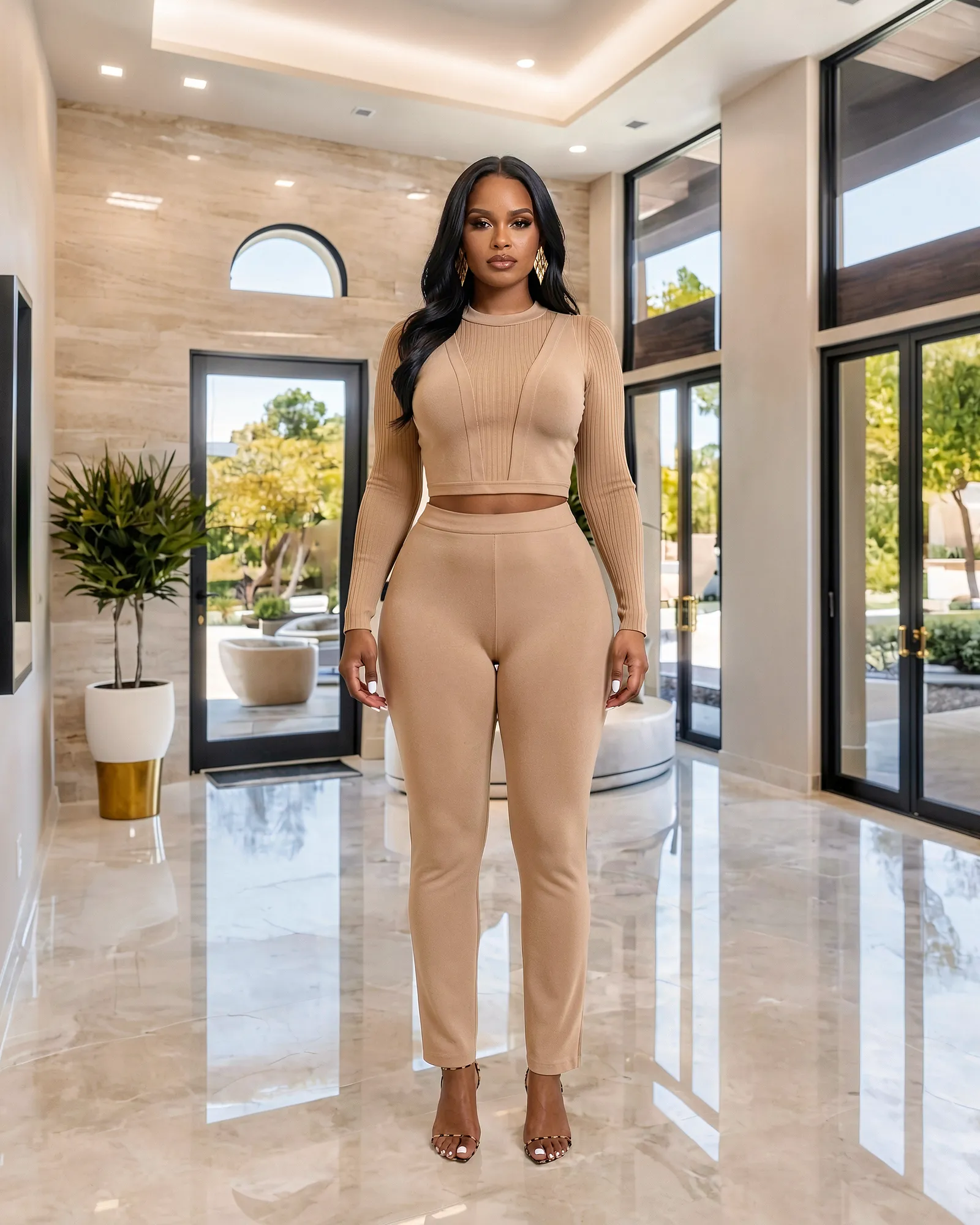 Margaux Mocha Bandage Leggings Set sold by Chic Couture product image thumbnail 3