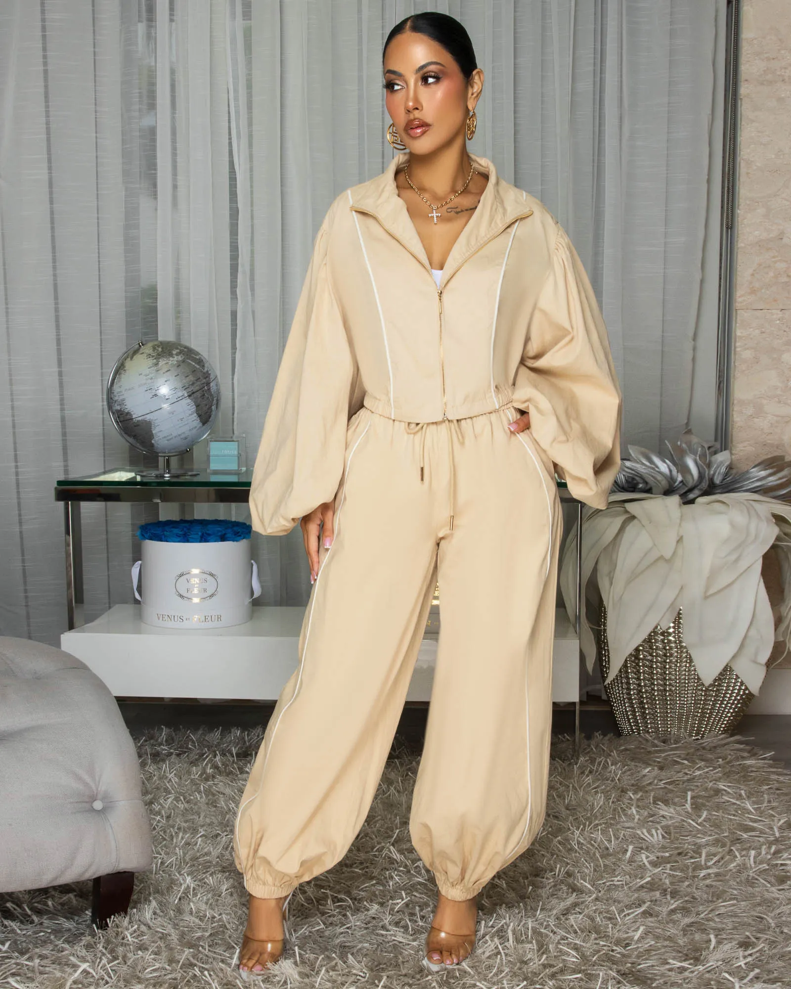 Dalara Nude LUXE Over-Sized Jogger Set sold by Chic Couture product image thumbnail 2
