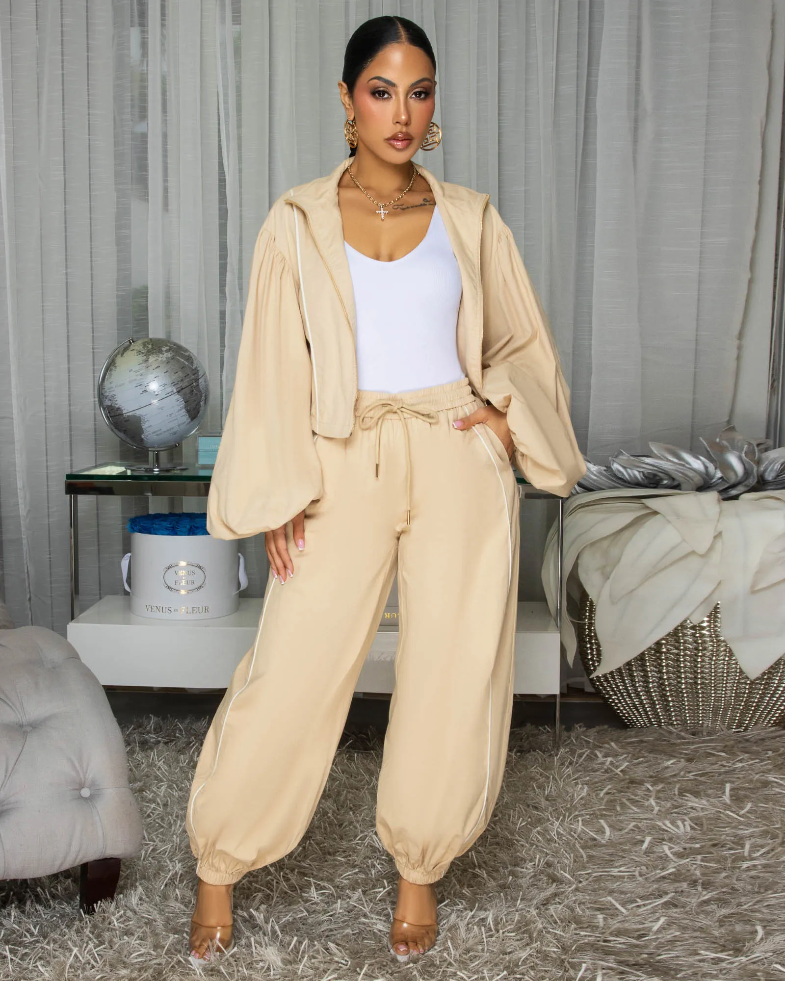 Dalara Nude LUXE Over-Sized Jogger Set sold by Chic Couture product image thumbnail 3