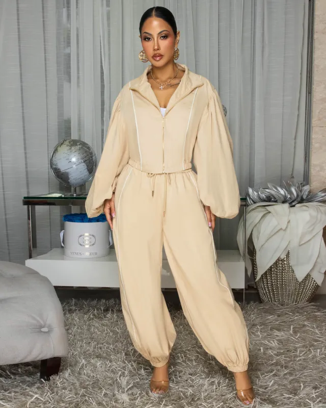 Dalara Nude LUXE Over-Sized Jogger Set made by Chic Couture