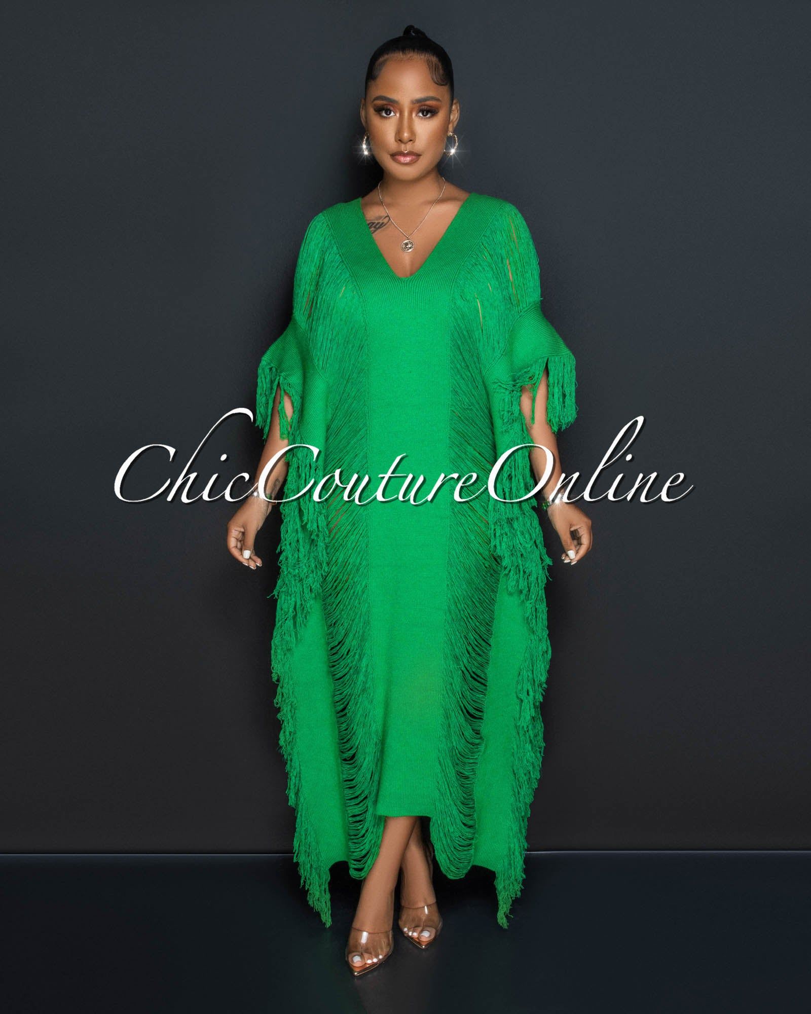 Dominic Green Crochet Tassels Cover-Up Maxi Dress sold by Chic Couture