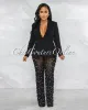 *Alicia Black Blazer & Mesh Pearl Pants Set sold by Chic Couture
