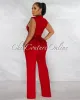 *Brandy Red Gold Link Lace-Up Jumpsuit sold by Chic Couture
