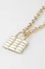 Jaden Gold Bulky Lock Pendant Chain Necklace sold by Chic Couture