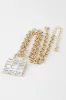 Jaden Gold Bulky Lock Pendant Chain Necklace sold by Chic Couture