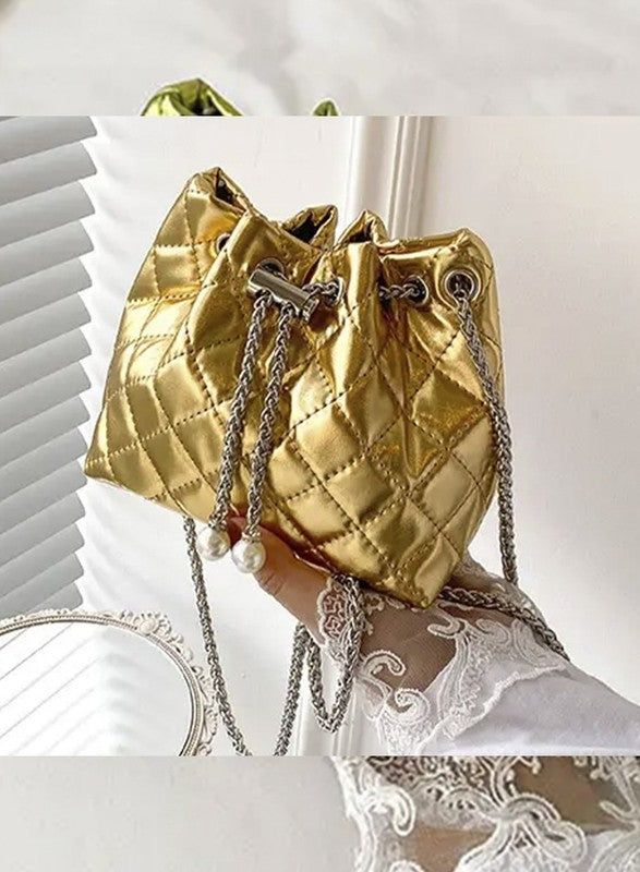 Ilana Gold Metallic Crossbody Bag sold by chic