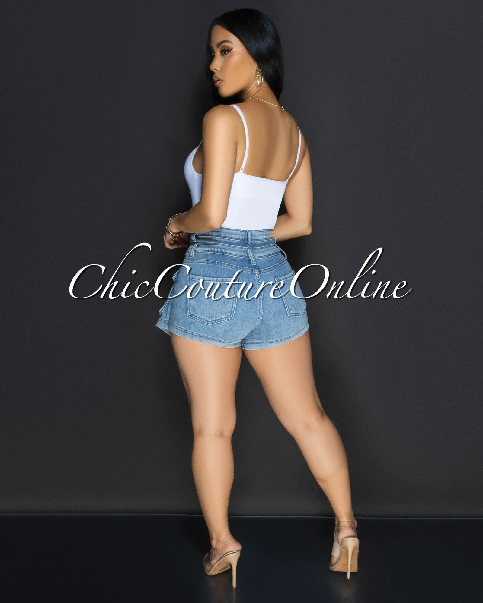 Toniya White Ribbed Body-Con Bodysuit sold by Chic Couture product image thumbnail 5