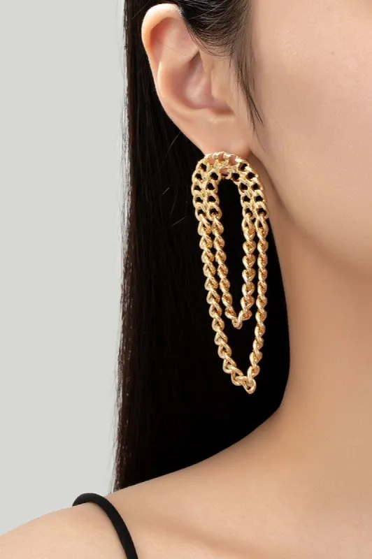 Kamila Curb chain drop earrings sold by Chic Couture
