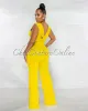 *Aimee Lime Pleated Bust Gold Link Jumpsuit sold by Chic Couture