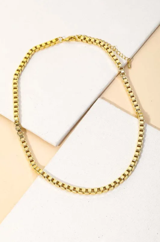 Mika Square Box Chain Necklace made by Chic Couture