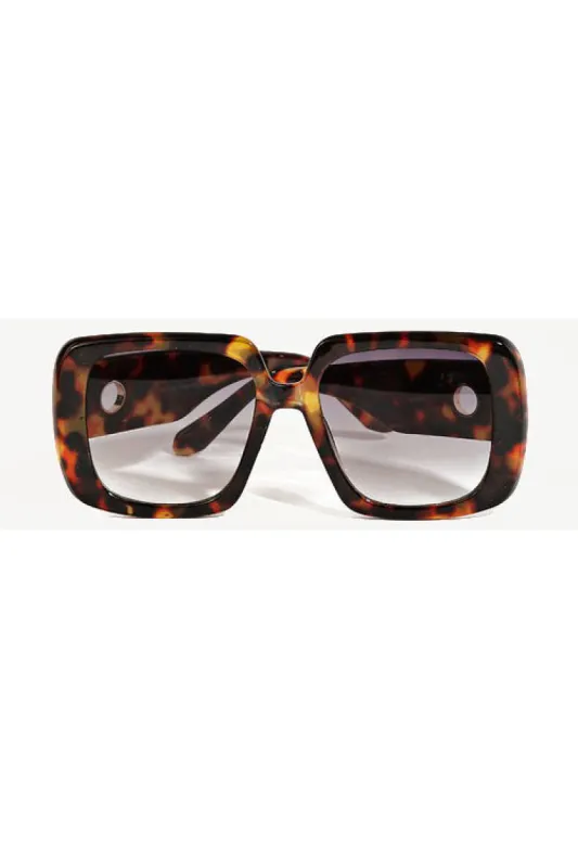Kora Tortoise Acetate Square Frame Sunglasses sold by Chic Couture
