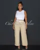 Bolette Nude Drawstring Wide Legs Cargo Pants sold by Chic Couture