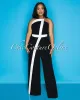 Nayoka Black White Strapless Jumpsuit sold by Chic Couture