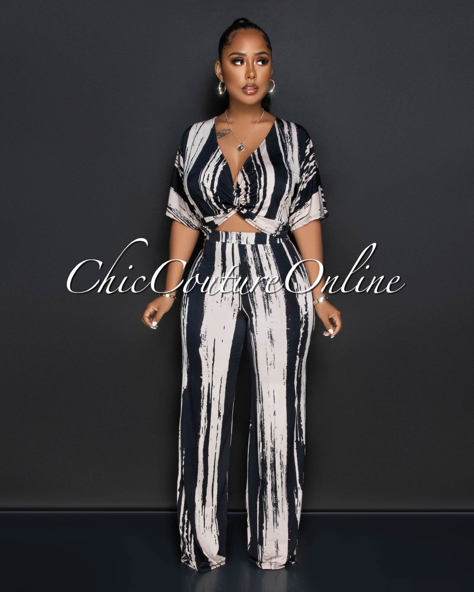 Elica Black Nude Print Waist Cut-Out Jumpsuit sold by chic product image thumbnail 2