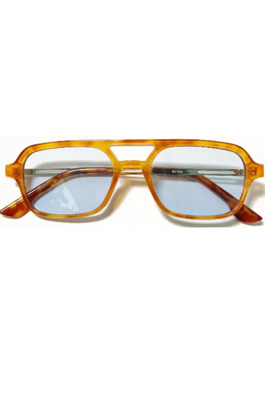 Indiya Blue Lens Retro Aviator Sunglasses sold by Chic Couture