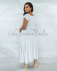 *Desideria Sky Blue Crop Top & Maxi Skirt Set sold by Chic Couture