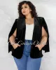 *Tensa Black Velvet Luxe Cape CURVY Jacket sold by Chic Couture