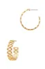 Roxie Gold Chain Hoop Earrings sold by Chic Couture